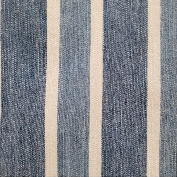 Ann Taylor High-Rise Wide Leg Denim Ankle Pants Stripe Blue White Waist Tie Sz 6 - Picture 11 of 16